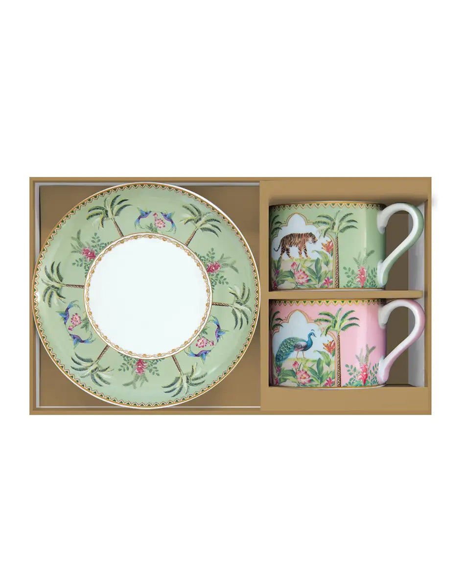 Set of Two Cups and Saucers 240 ml Paradise Sauvage