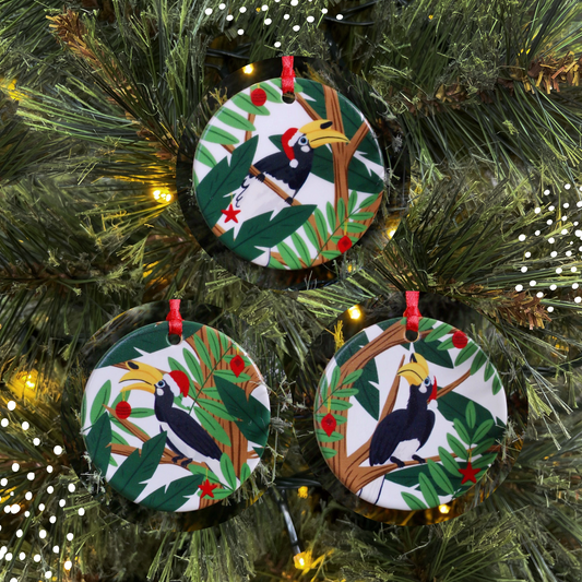 Christmas Singapore Hornbill Hanging Decoration / Ornament