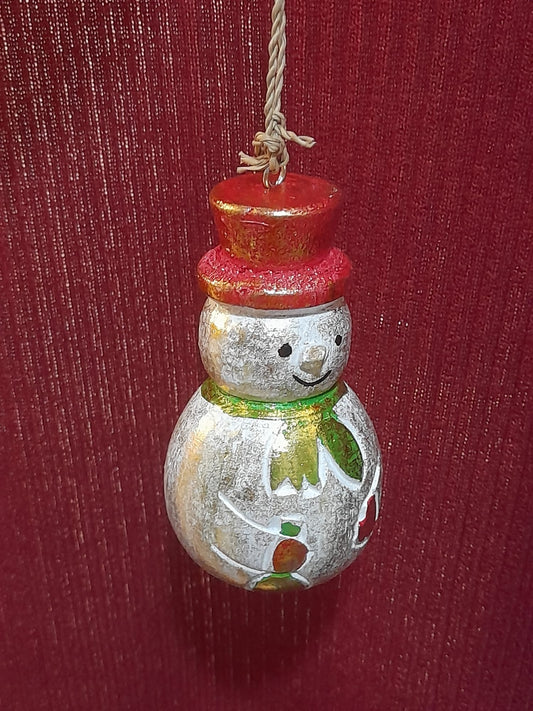 Christmas Ornament - Glittery Gold Snowman