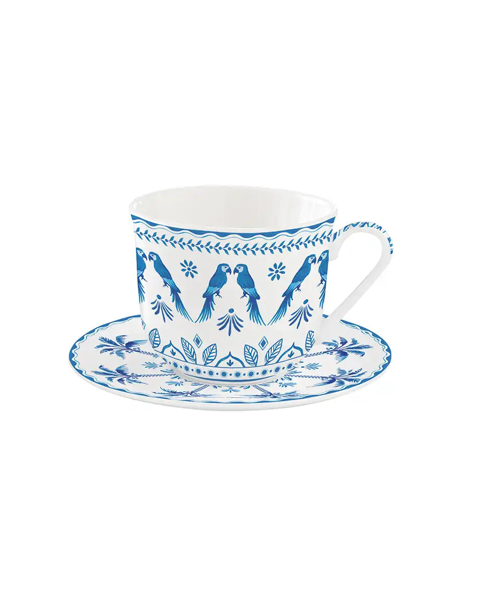 Cup and Saucer 370 ml Exotic Vibes Blue