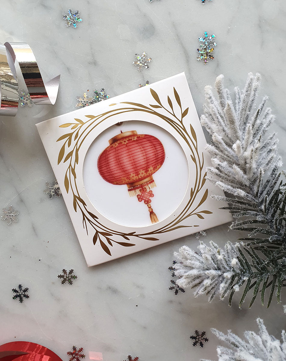 Chinese Lantern Porcelain Hanging Ornament