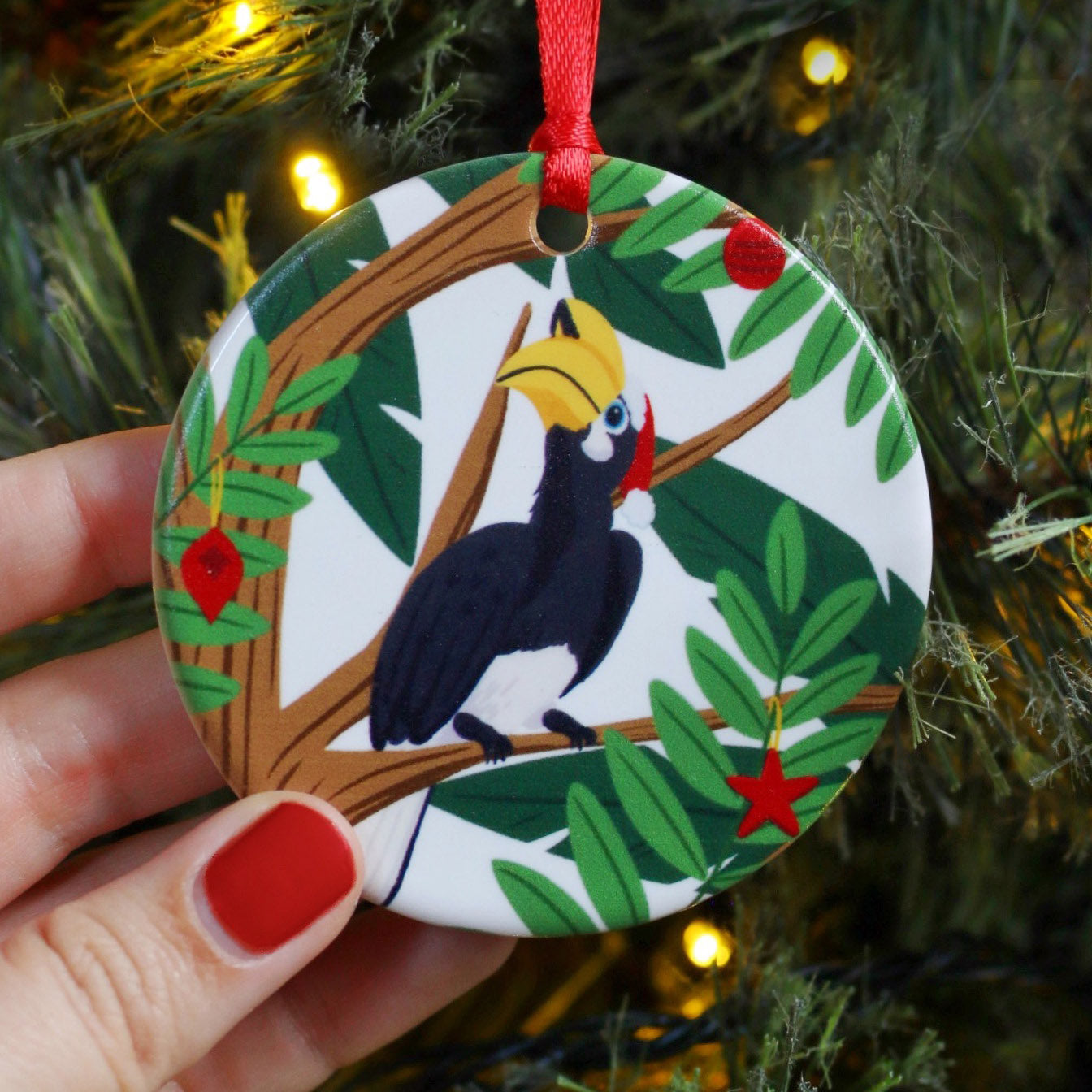 Christmas Singapore Hornbill Hanging Decoration / Ornament