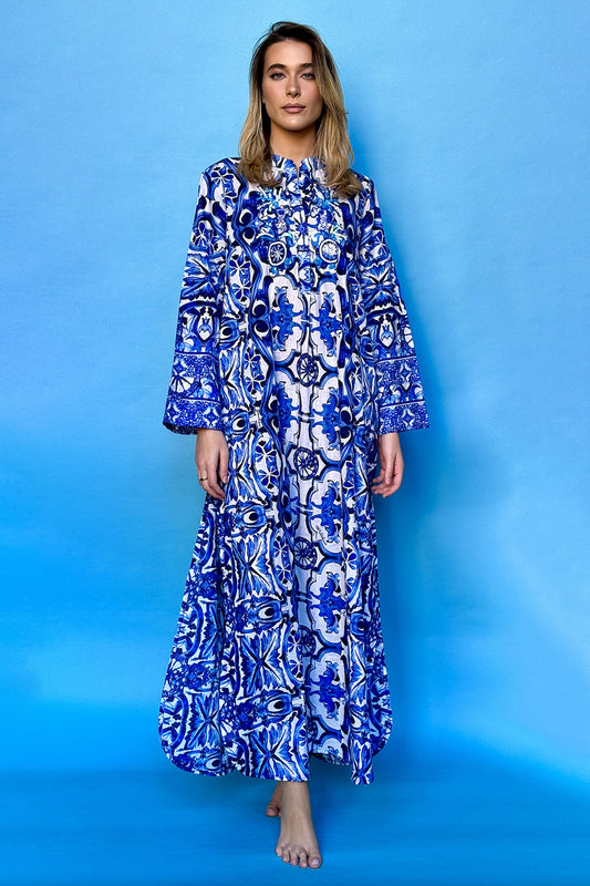 ANTICA ITALIA Tuscary Resort Cotton Maxi Dress