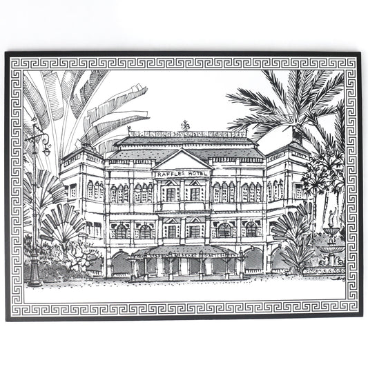 Cork Backing B&W Raffles Hotel Placemats - Set of 4