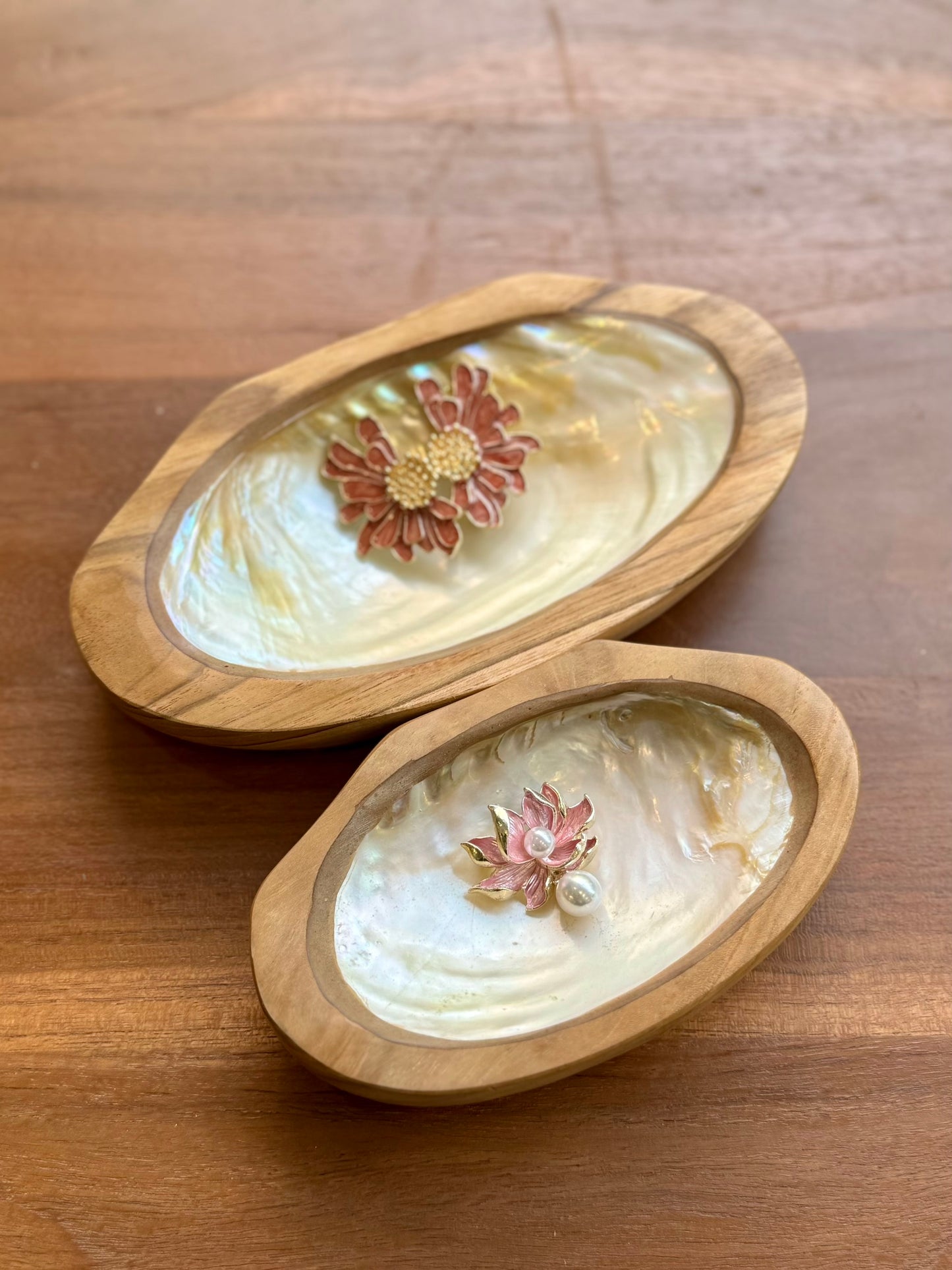 Mermaid Teak and Shell Display (Two Sizes)