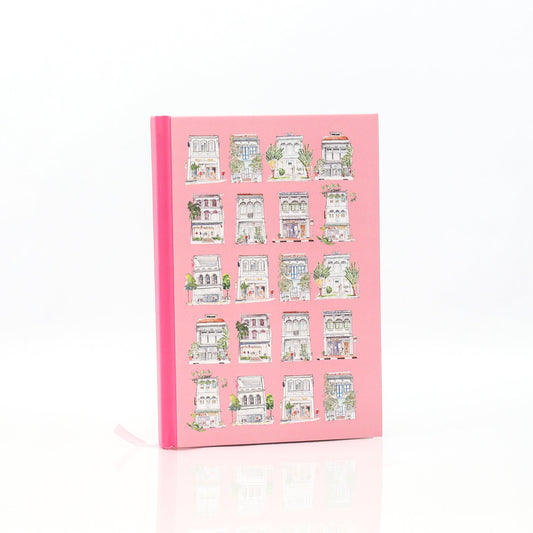 Iconic Singapore Notebook - Pink Shophouses