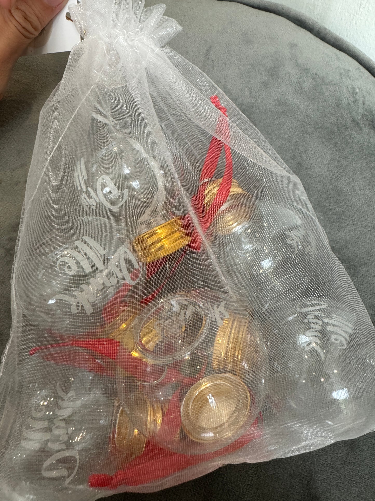Acrylic Drink Me Merry Christmas Ornament Baubles (Set of 8)