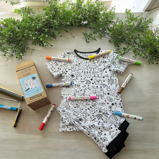 Colour in PJ's - Funny Monsters - Boys Age 5-6 Years