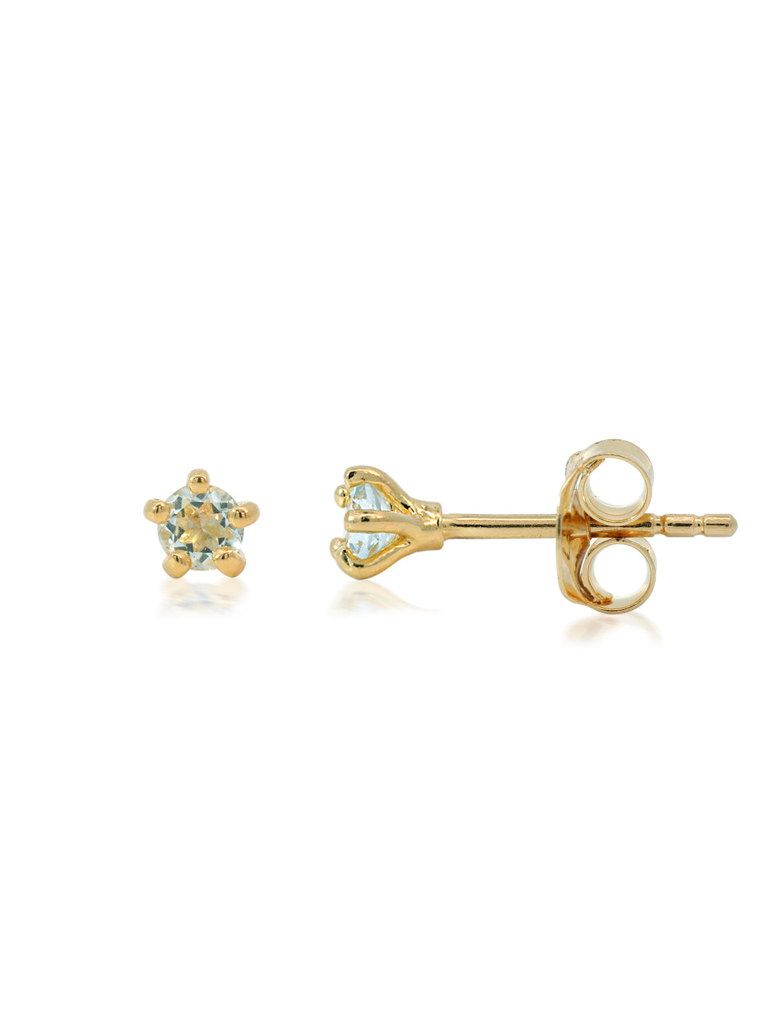 Birthstone Ear Studs - 18K Gold Vermeil