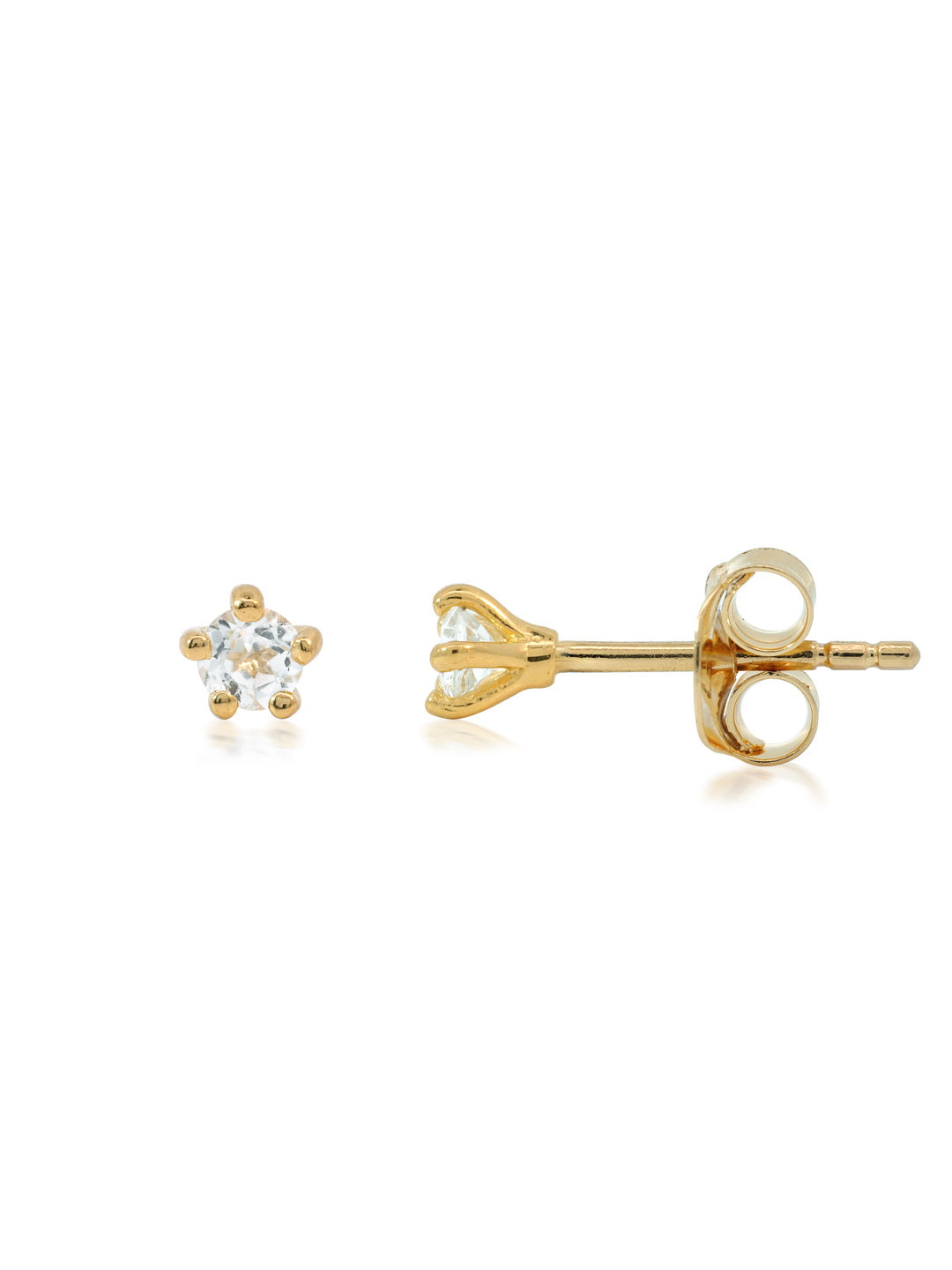 Birthstone Ear Studs - 18K Gold Vermeil