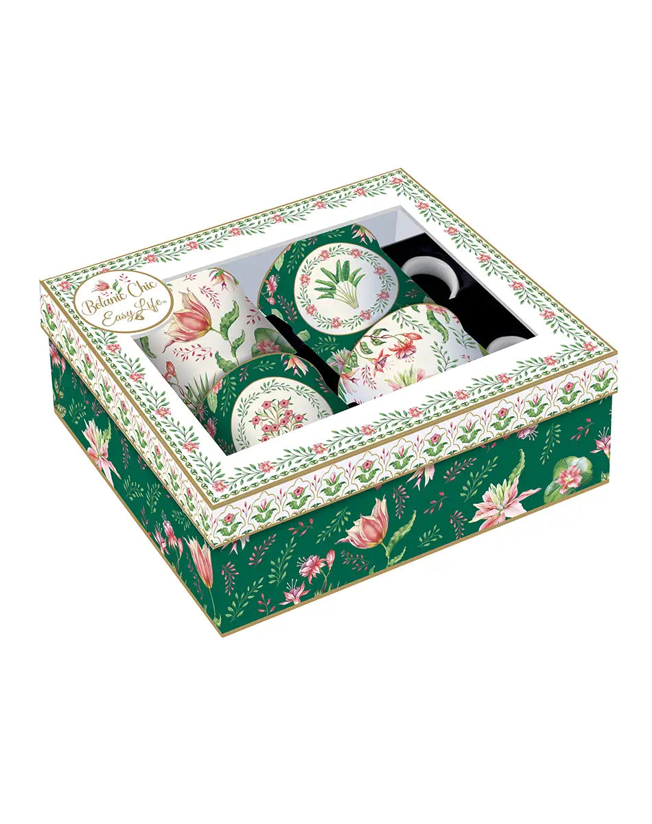 Set of Four Mugs 300 ml Botanic Chic