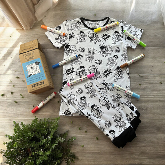 Colour in PJ's - Superheroes - Boys Age 7-8 Years