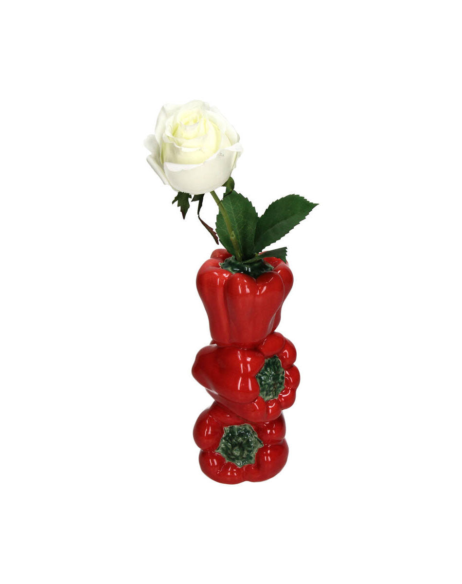 Three Red Bell Peppers 20 cm Vase