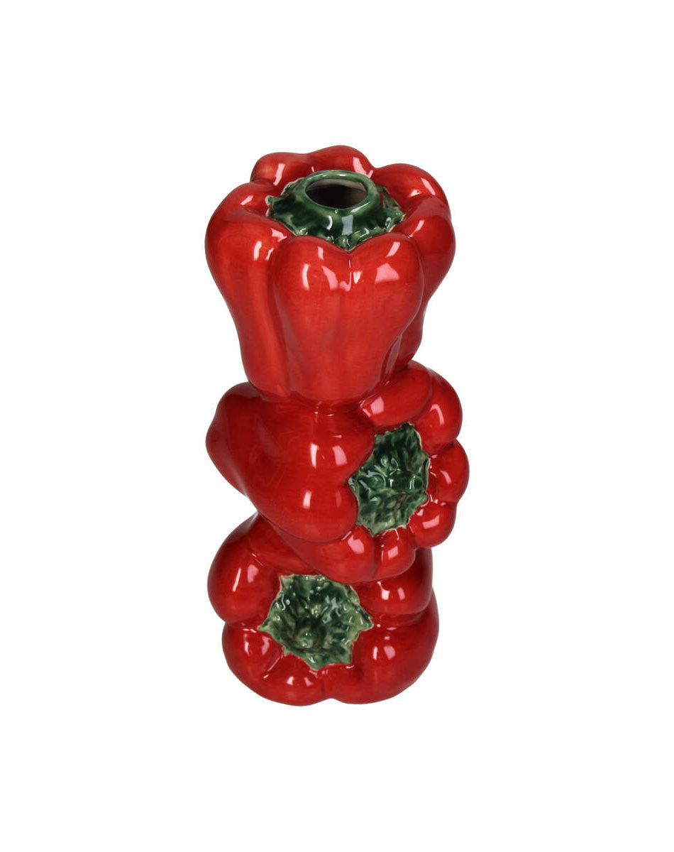 Three Red Bell Peppers 20 cm Vase