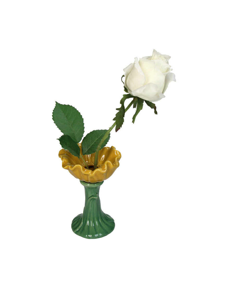 Yellow Poppy Flower 15 cm Vase