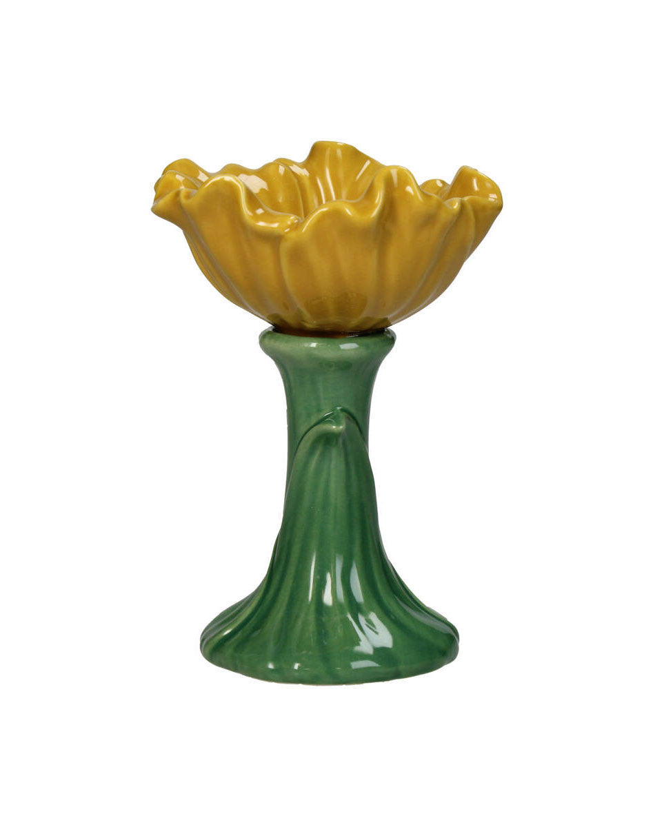 Yellow Poppy Flower 15 cm Vase