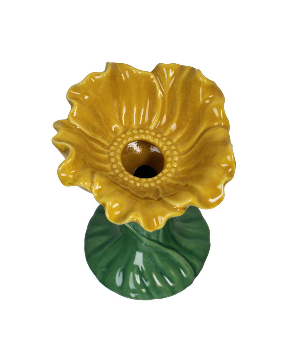 Yellow Poppy Flower 15 cm Vase