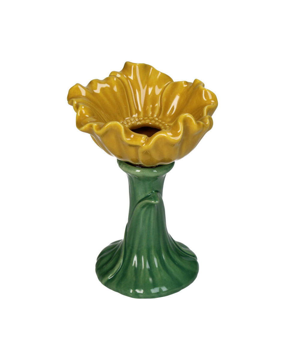 Yellow Poppy Flower 15 cm Vase