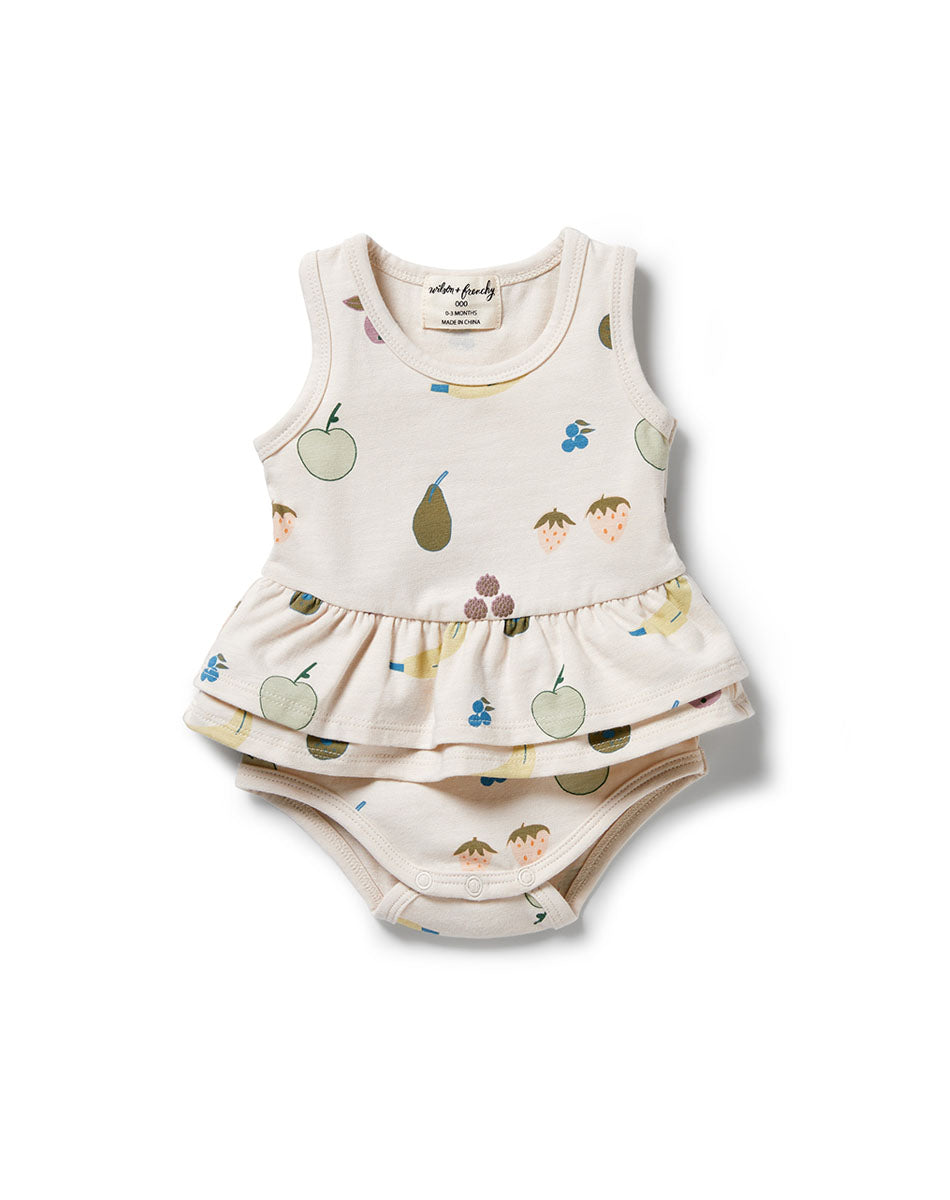 Fruity Organic Ruffle Bodysuit