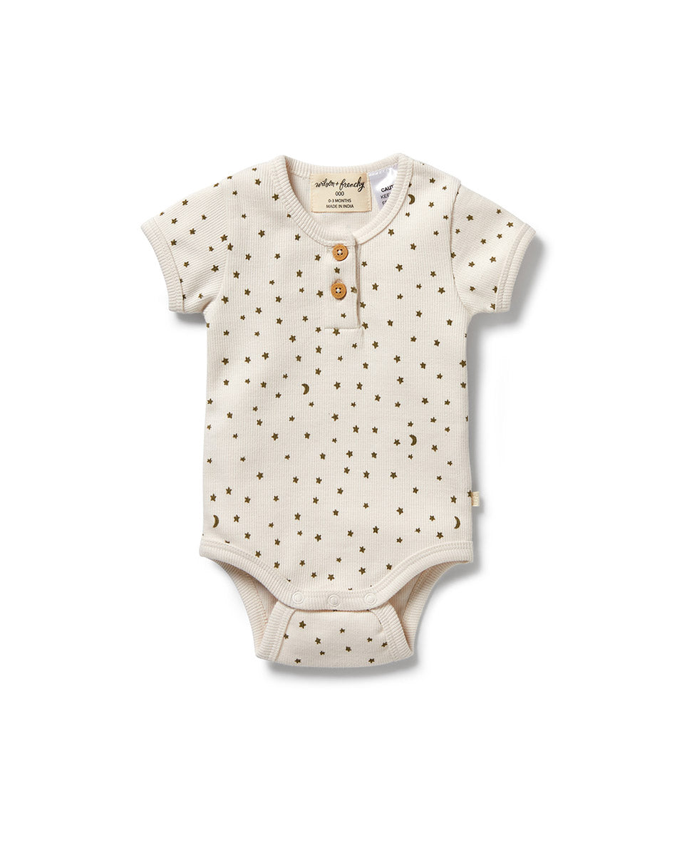 Chasing The Moon Organic Rib Henley Bodysuit