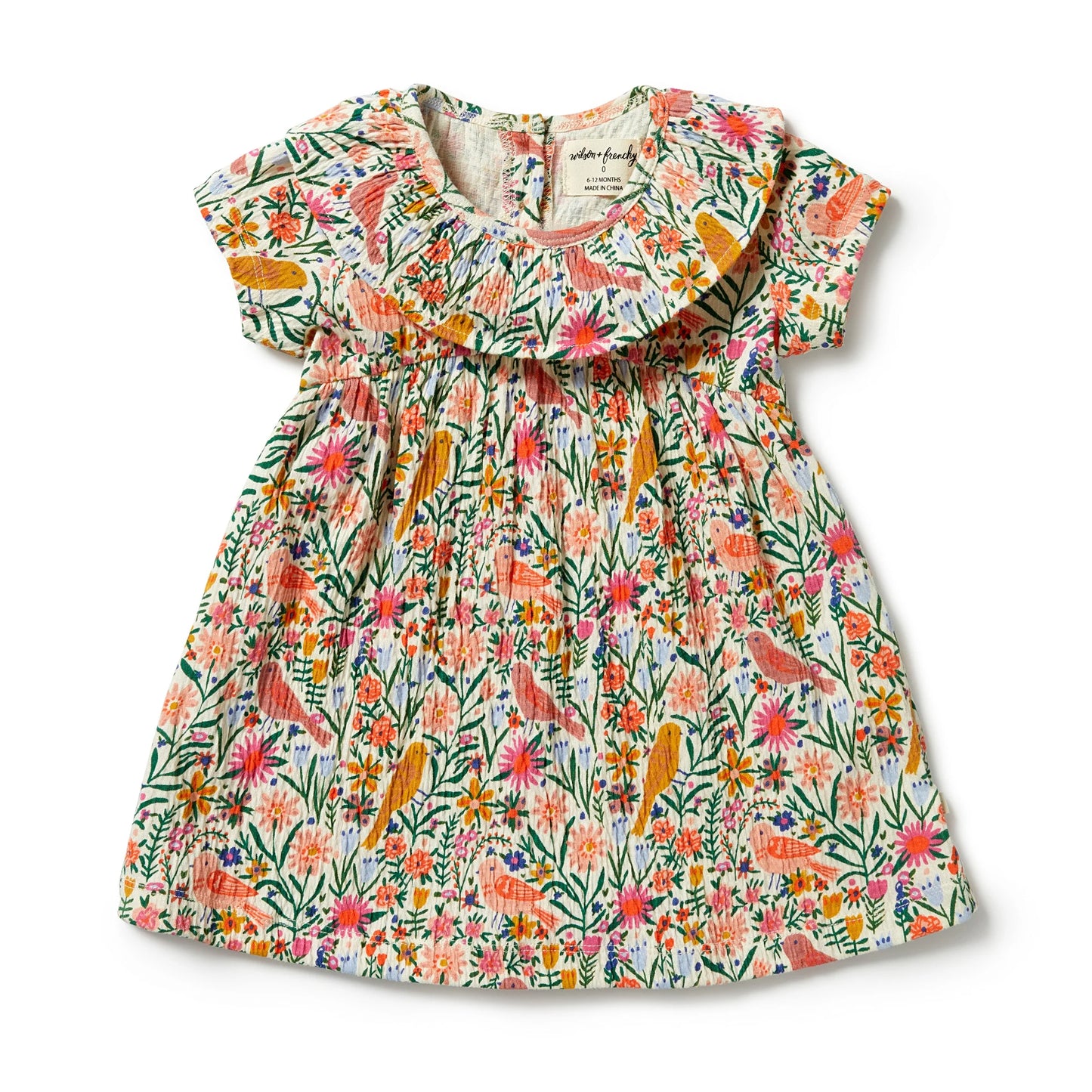 Birdie Floral Crinkle Ruffle Dress