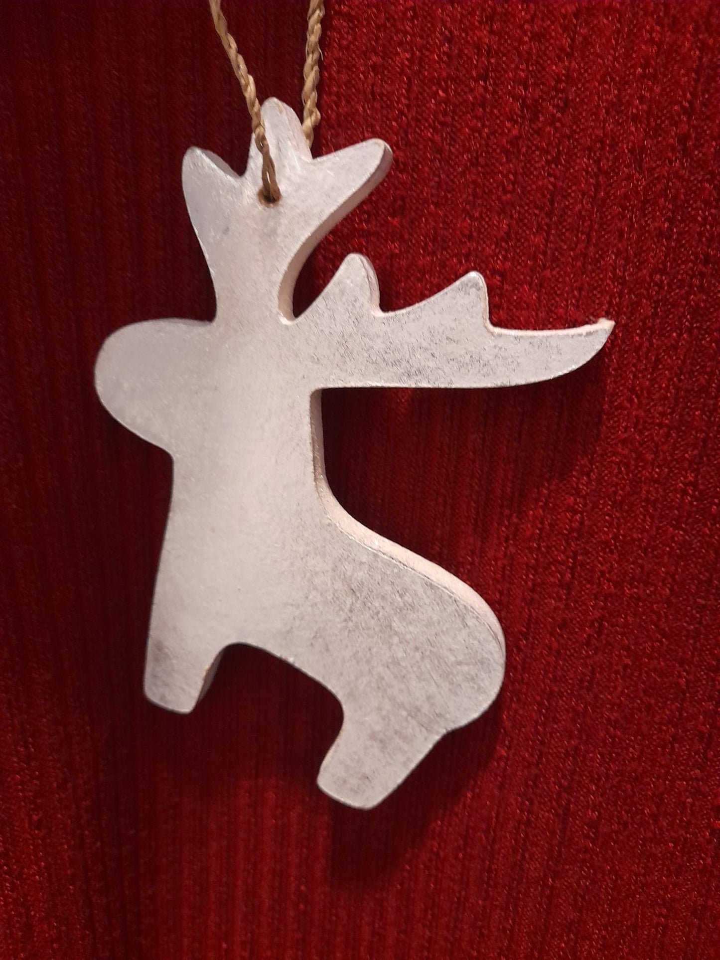 Christmas Ornament - Glittery Silver Reindeer
