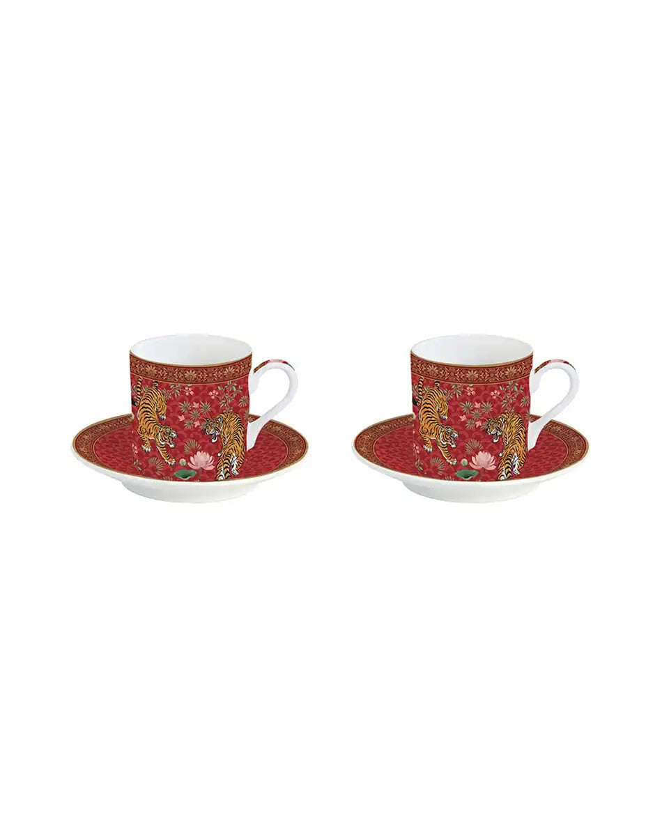 Set of Two Cups 75 ml and Saucers Bengala