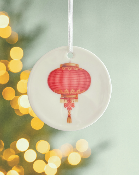 Chinese Lantern Porcelain Hanging Ornament
