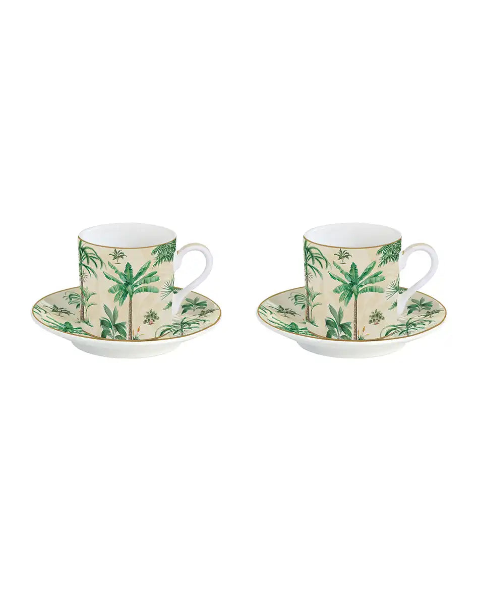 Set of Two Cups 75 ml with Saucers Oasis