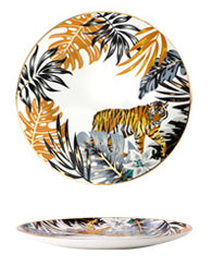 Tiger Gold-Rimmed Dinner Plate (Jungle Series)