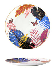 Butterflies Gold-Rimmed Dinner Plate (Jungle Series)