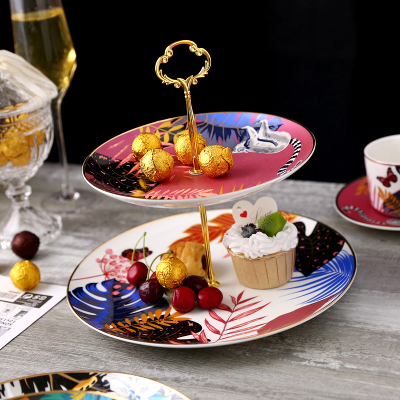 Butterflies Gold-Rimmed Dinner Plate (Jungle Series)