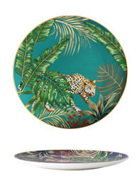 Jaguar Gold-Rimmed Dinner Plate (Jungle Series)