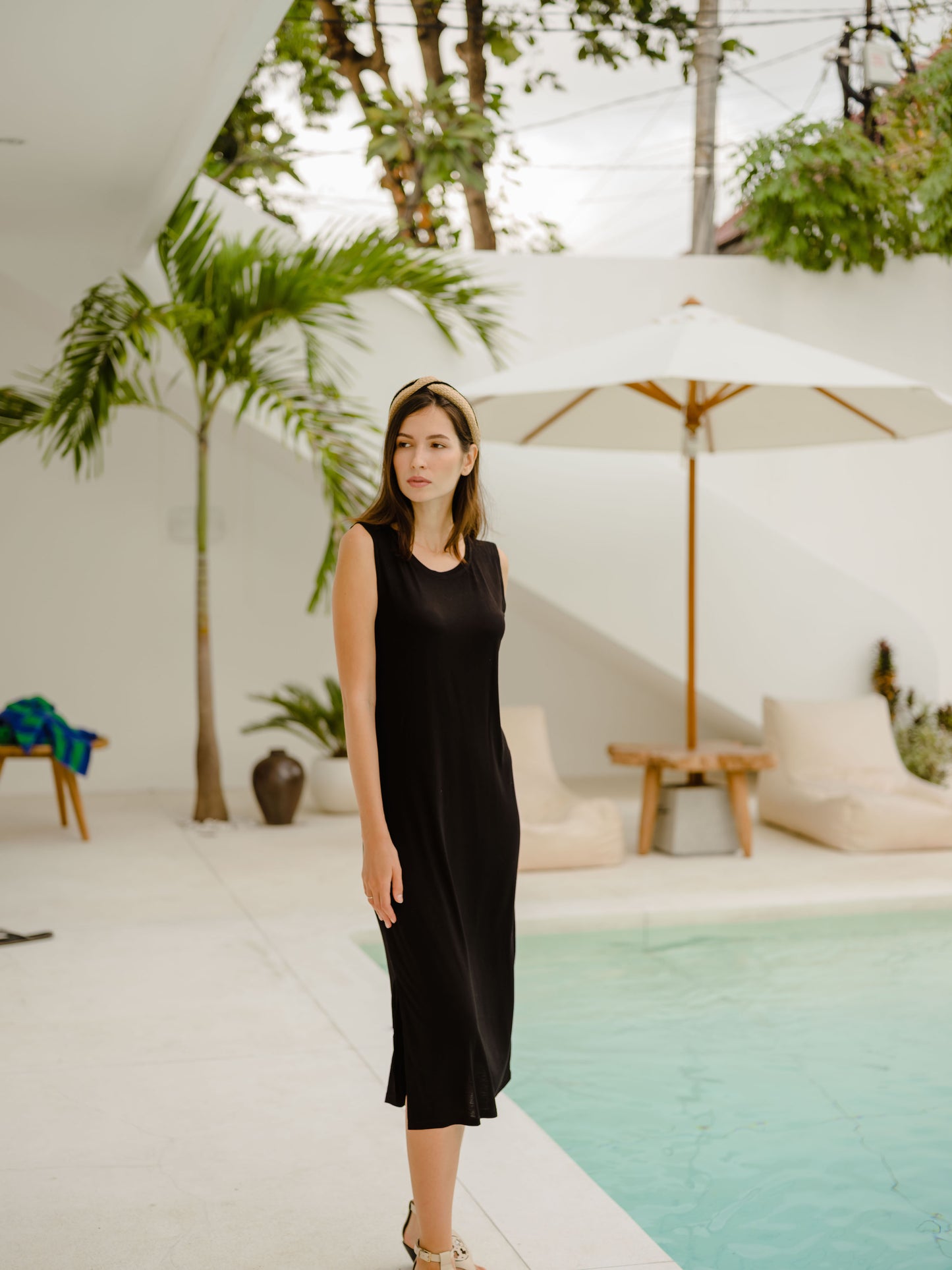 Lima Sleeveless Bamboo Midi Dress