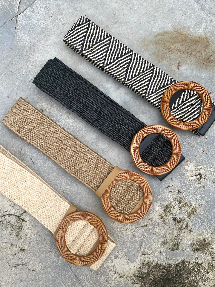 Natural Rattan Belt (Elastic) - Assorted