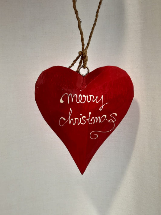 Christmas Ornament - Red "Merry Christmas" Heart
