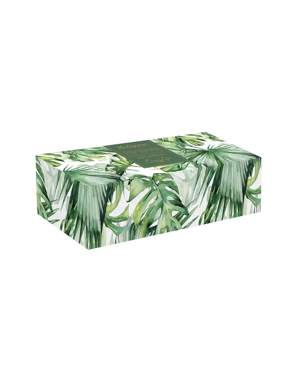 Appetizer Set with Three Leaf Shaped Bowls on Bamboo Tray Madagascar