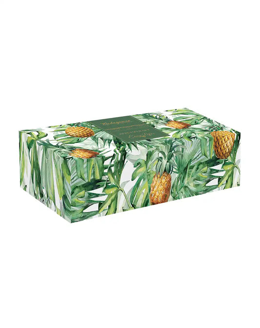 Appetizer Set with Three Pineapple Bowls on Bamboo Tray
