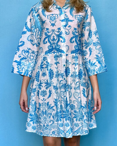 ANTICA ITALIA Mediterranean Resort Dress - Seafoam Blue