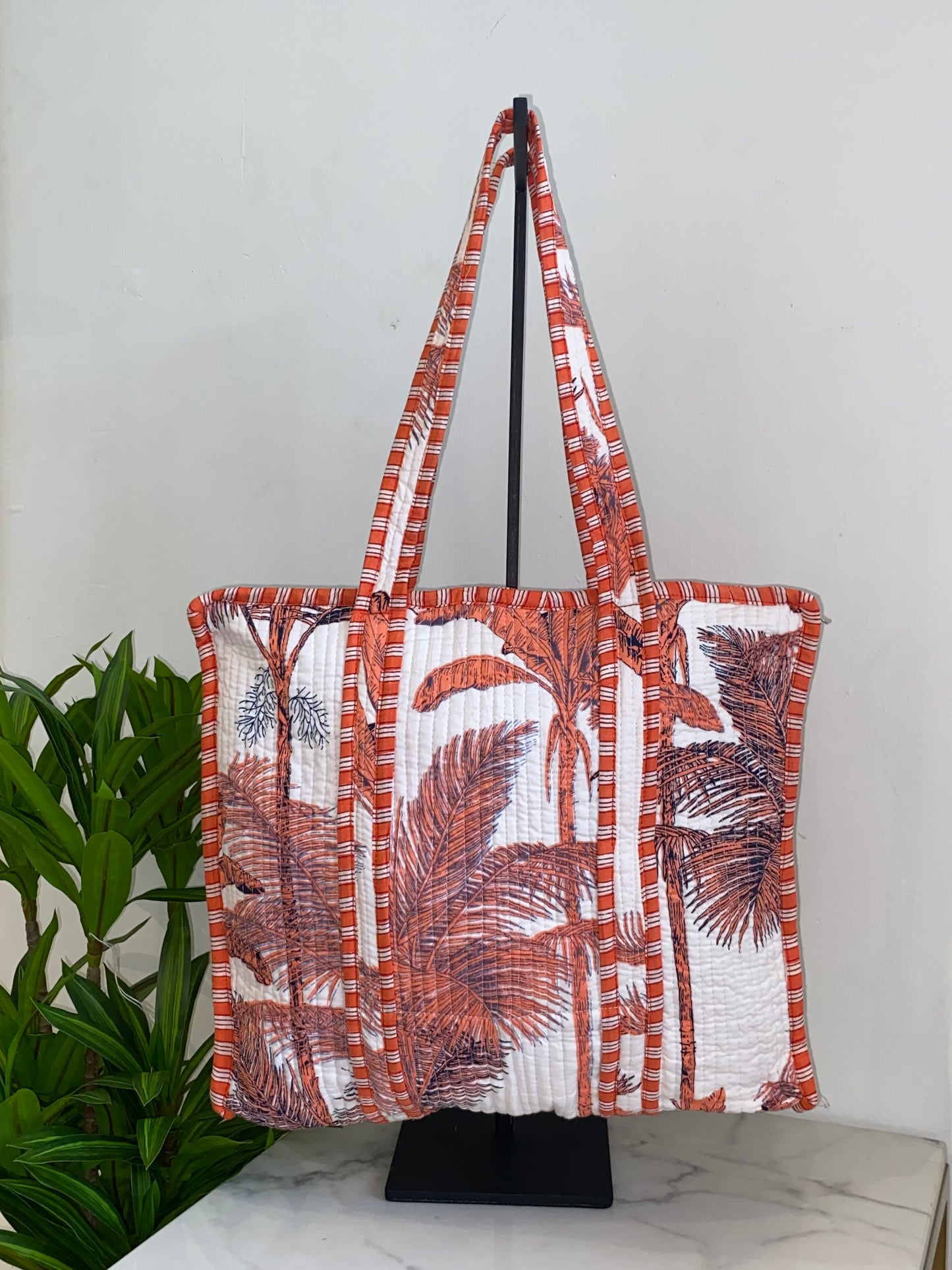 Cotton Fabric Tote w/ Zipper (Assorted)