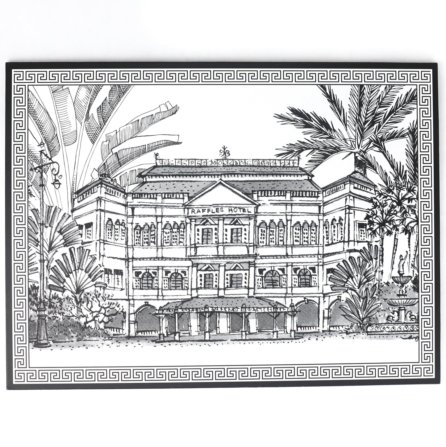 Cork Backing B&W Raffles Hotel Placemats - Set of 4