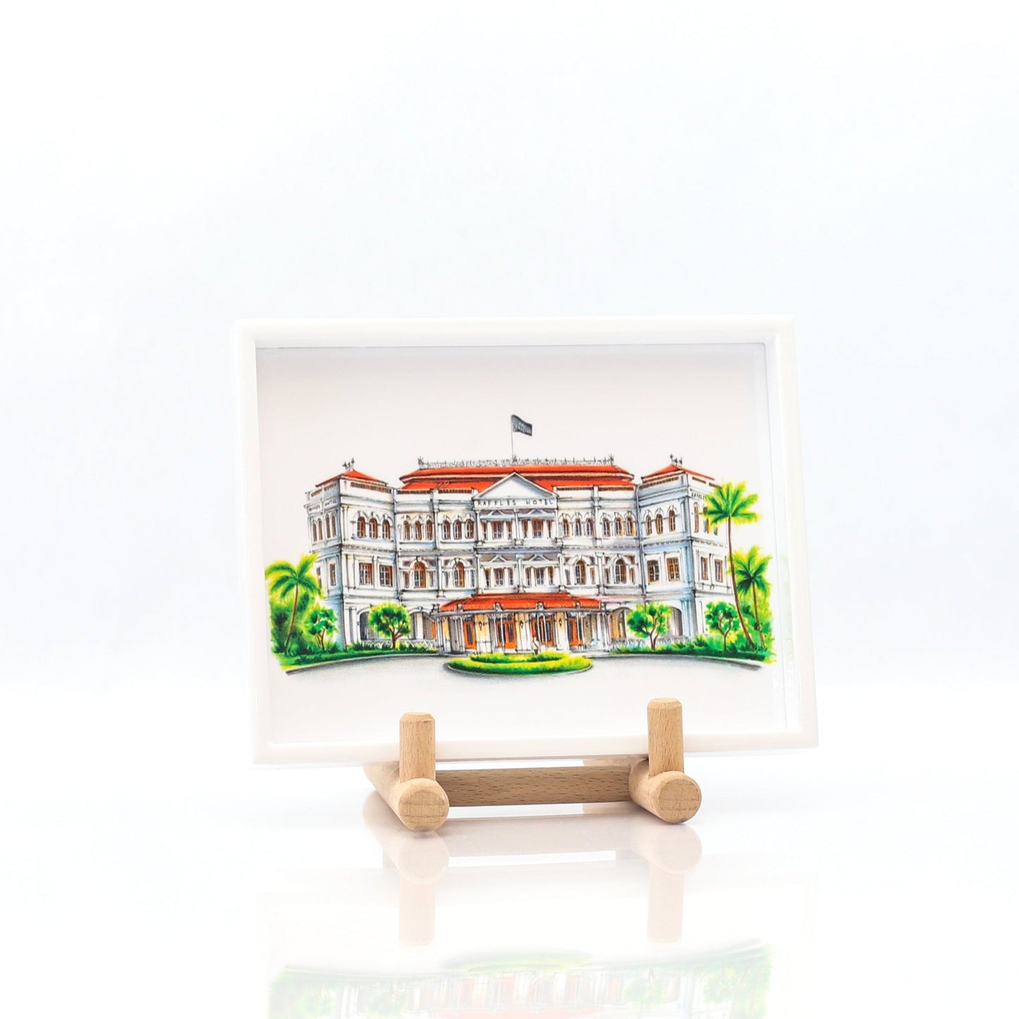 White Lacquer Trinket Tray - Raffles Hotel