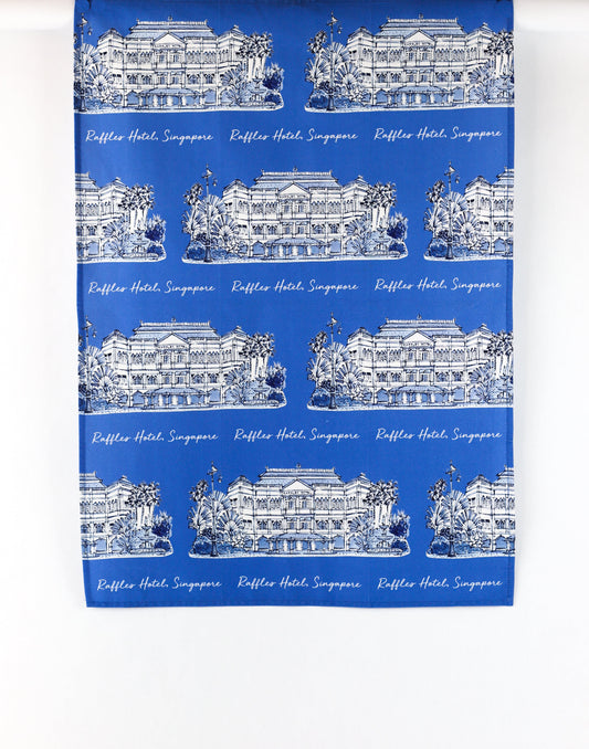 Organic Cotton Tea Towel - Blue - Raffles Hotel