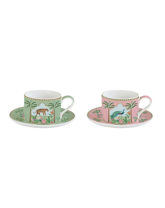 Set of Two Cups and Saucers 240 ml Paradise Sauvage