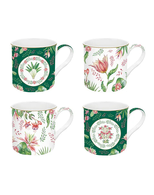 Set of Four Mugs 300 ml Botanic Chic