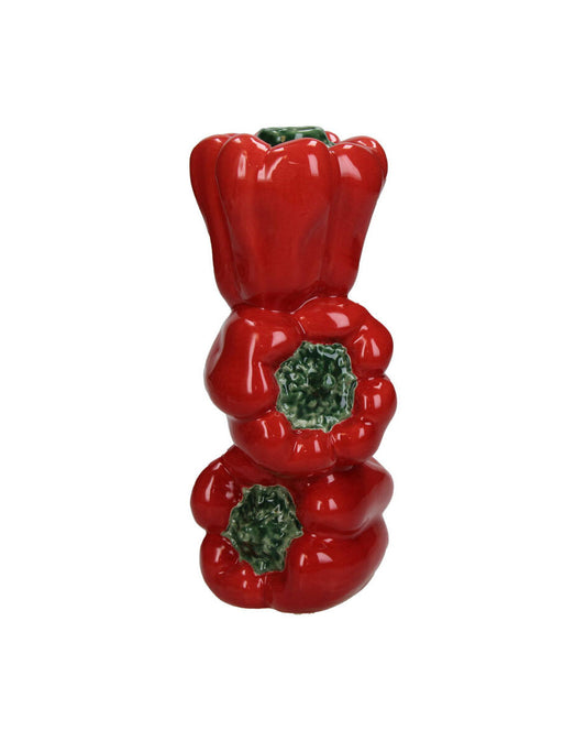 Three Red Bell Peppers 20 cm Vase