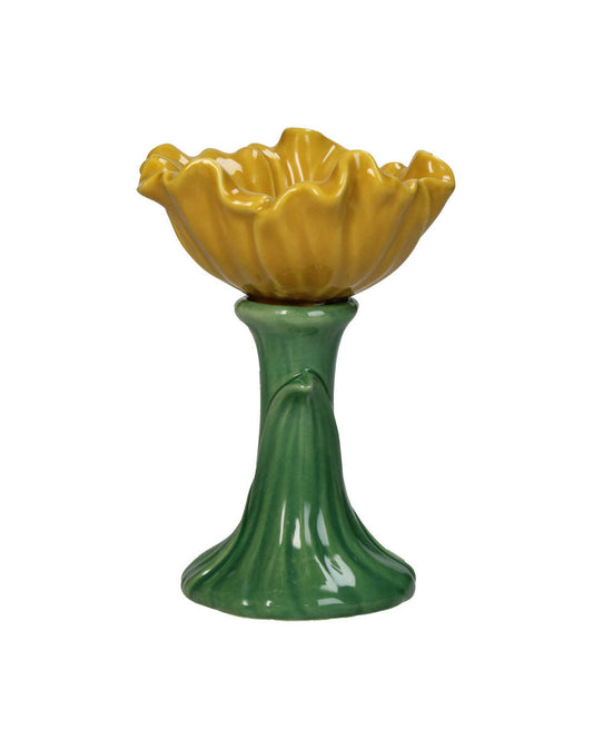 Yellow Poppy Flower 15 cm Vase