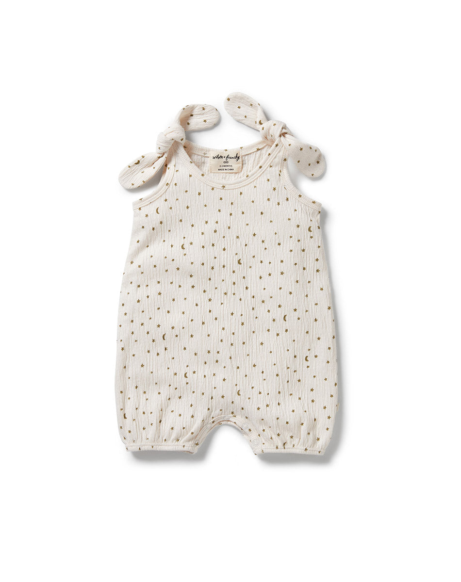 Chasing The Moon Crinkle Tie Playsuit