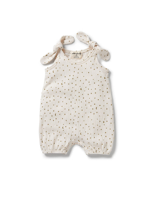 Chasing The Moon Crinkle Tie Playsuit