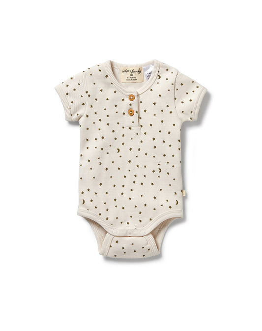 Chasing The Moon Organic Rib Henley Bodysuit